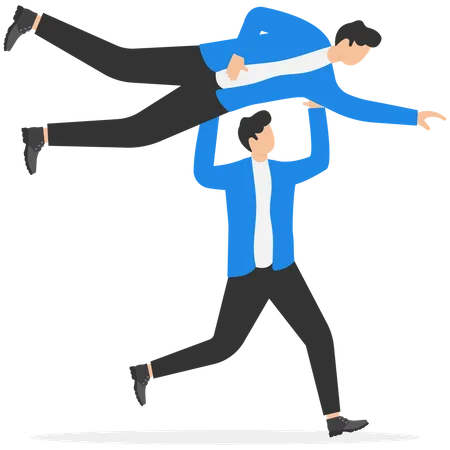 Business people lifting colleague  Illustration