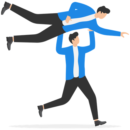 Business people lifting colleague  Illustration