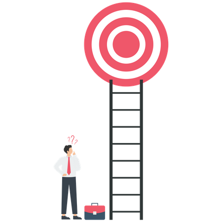 Business people look up for targets  Illustration