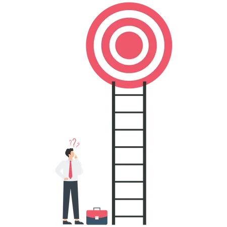 Business people look up for targets  Illustration