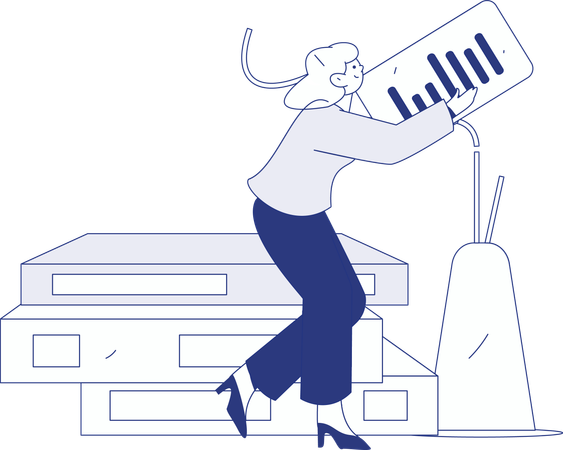 Business people looking business analysis  Illustration