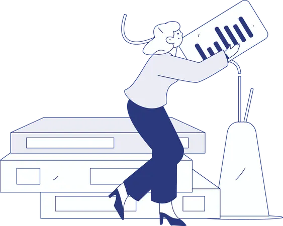 Business people looking business analysis  Illustration