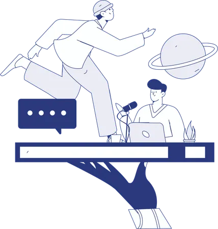 Business people looking business analysis  Illustration