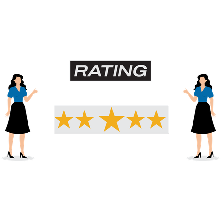 Business people looking at customer rating  Illustration