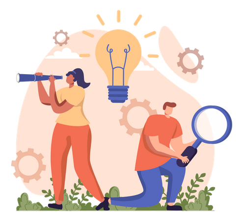 Business people looking for investment opportunity  일러스트레이션