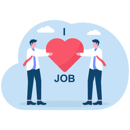 Business people loving job  Illustration