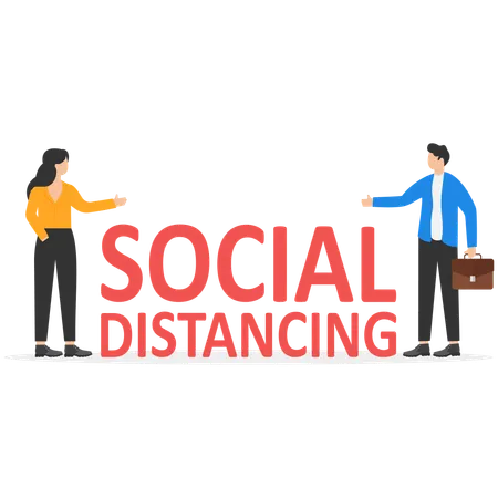 Business people maintaining social distancing  Illustration