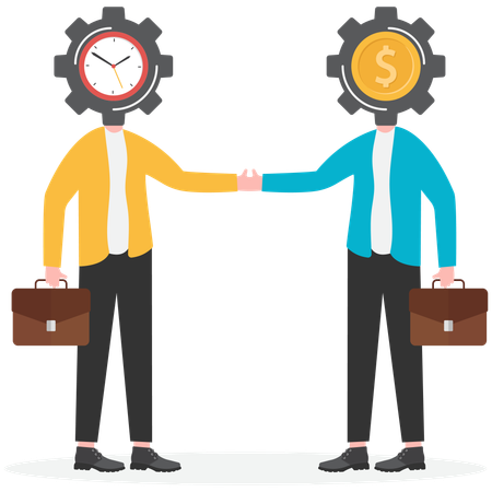 Business people making business agreement on time  Illustration