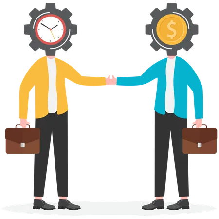 Business people making business agreement on time  Illustration