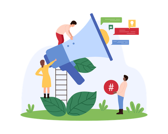 Business people making business announcement  Illustration