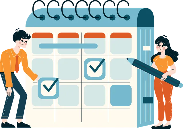 Business people making business planning  Illustration