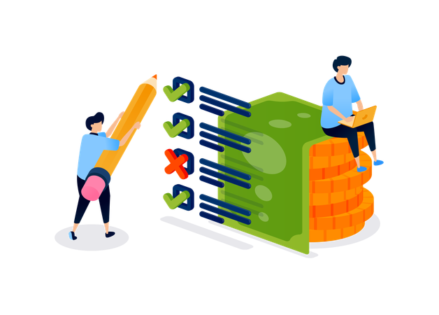 Business people making financial decision  Illustration