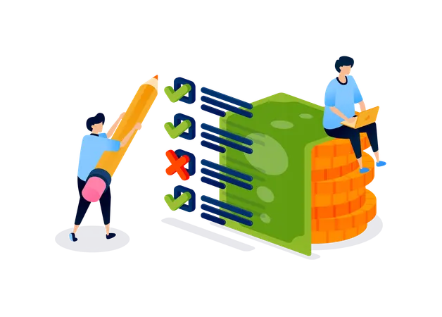 Business people making financial decision  Illustration