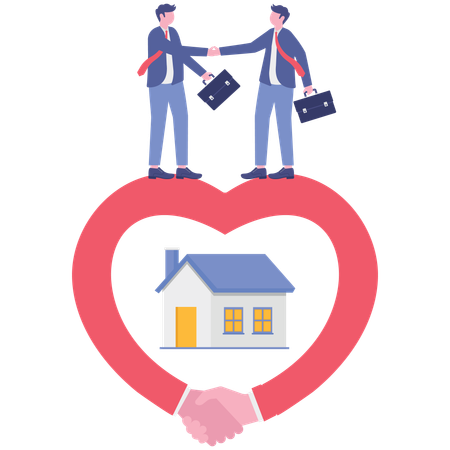 Business people making home agreement  Illustration