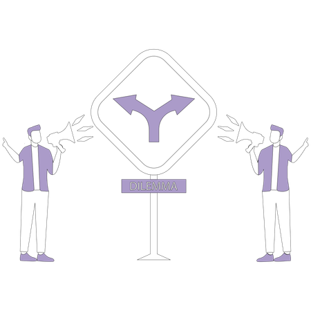 Business people making marketing direction  Illustration