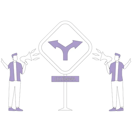 Business people making marketing direction  Illustration