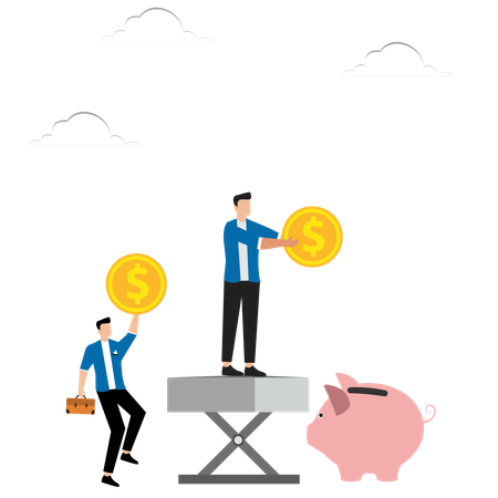 Business People Making Personal Savings  Illustration