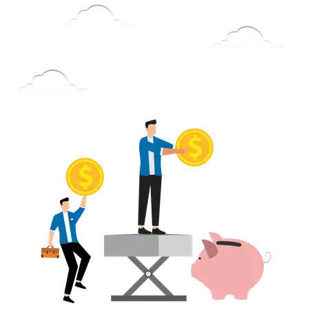 Business People Making Personal Savings  Illustration