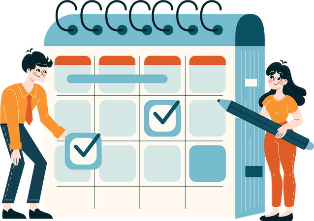 Business people making business planning  Illustration