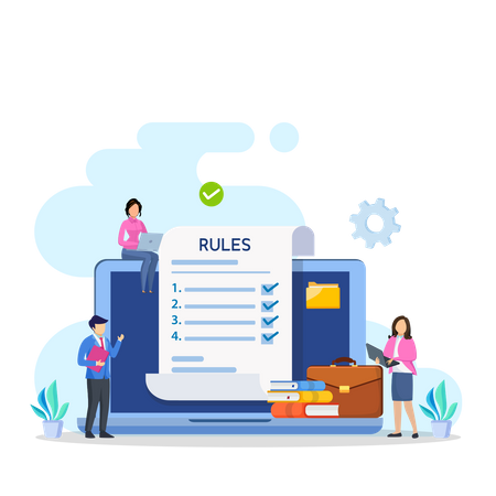 Business People Making Rule List  Illustration