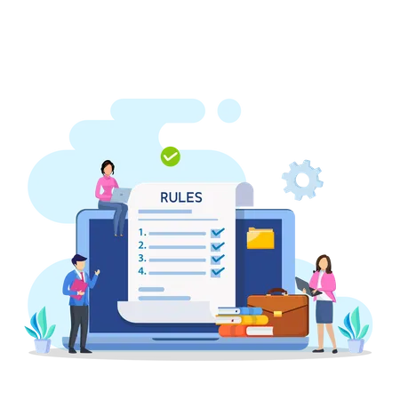 Business People Making Rule List  Illustration