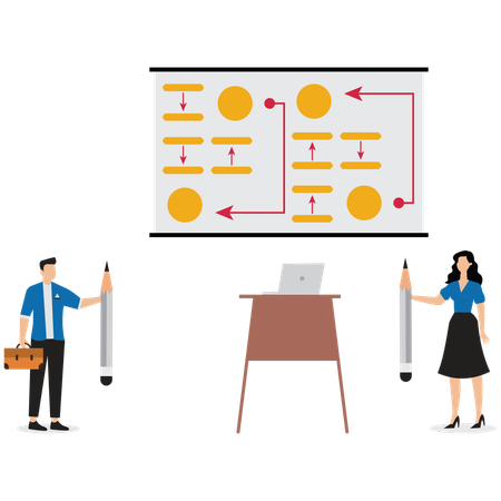 Business people making business strategy  Illustration