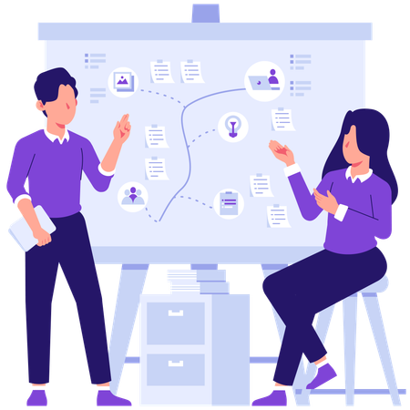 Business people making business strategy  Illustration