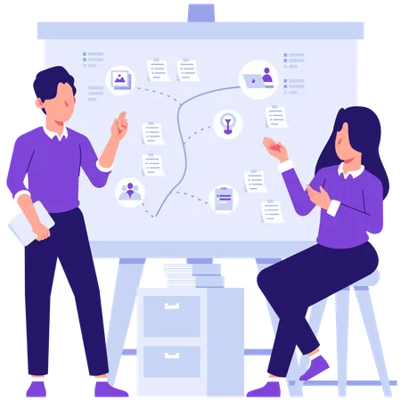 Business people making business strategy  Illustration