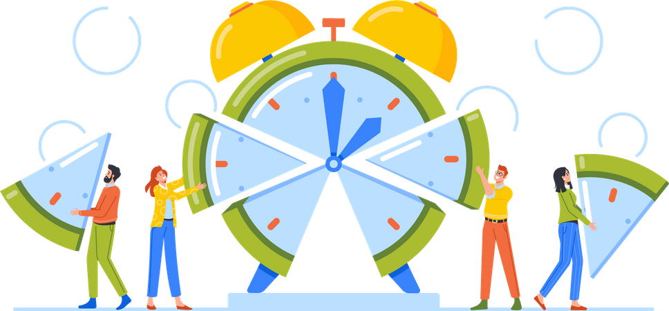 Business People Manage Limited Time To Optimize Outcome  Illustration