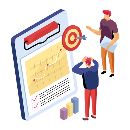 Business people managing business target  Illustration