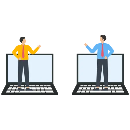 Business people meeting by video conference  Illustration