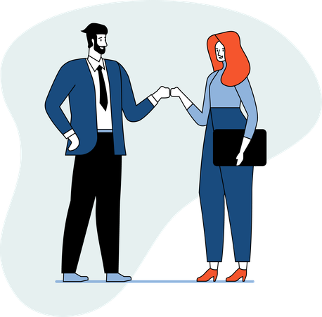 Business people meeting while greeting informal  Illustration