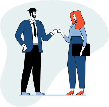 Business people meeting while greeting informal  Illustration