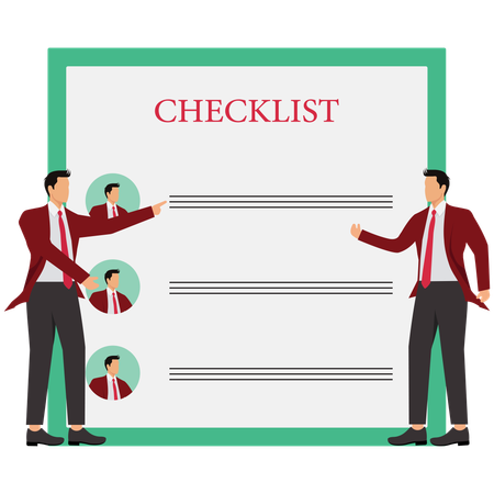 Business People Meeting With Agenda Checklist  Illustration