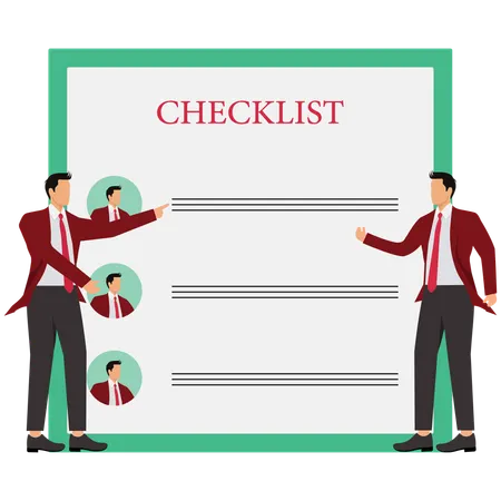 Business People Meeting With Agenda Checklist  Illustration