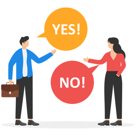 Business people negotiating between them  Illustration