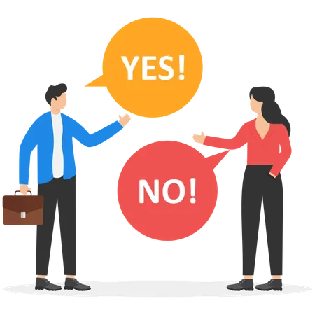 Business people negotiating between them  Illustration