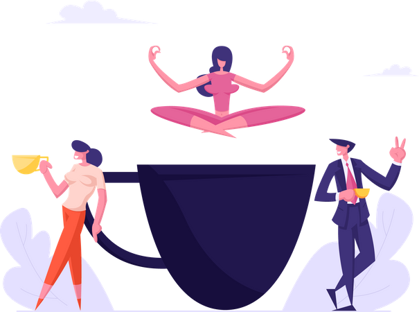 Business People on Coffee Break  Illustration