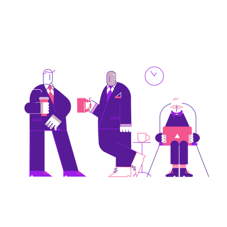 Business people on drink break  Illustration