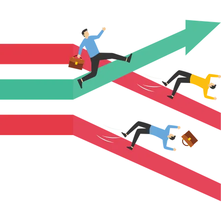 Business people on the road to success  Illustration