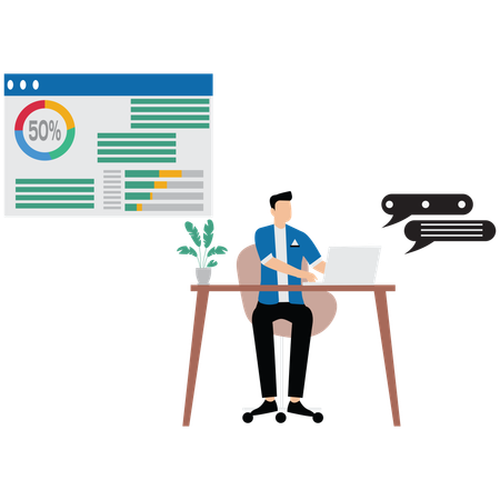 Business people operating work scene  Illustration