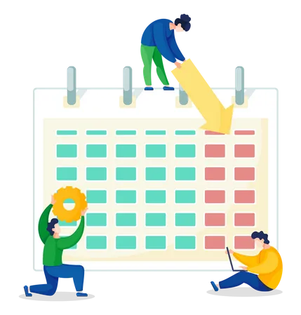 Business people organize calendar  Illustration