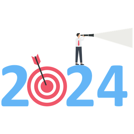 Business people plan for 2024  Illustration