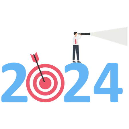 Business people plan for 2024  Illustration