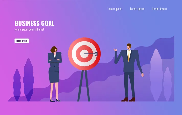 Business people planing about business target and business goal  Illustration