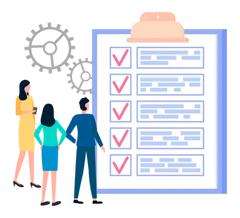 Month Scheduling To Do List Time Management Businesspeople Stand Near To Do Plan And Planning People Discuss Plan Dealing With Task Timetable Checklist Checklist Plan Schedule Concept Illustration