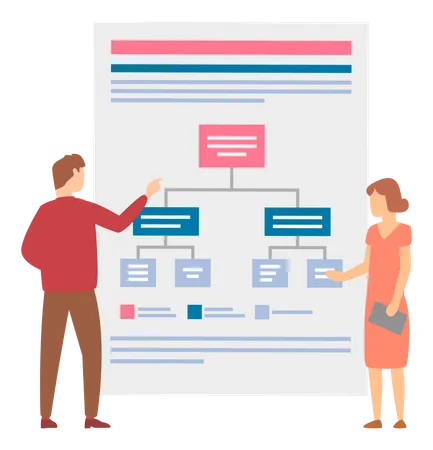 Business people planning workflow  Illustration