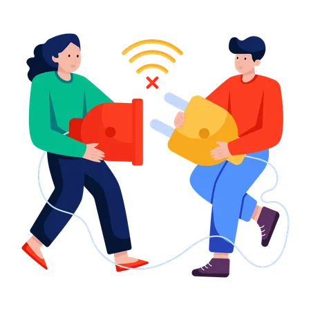 ビジネスマン バッテリーを差し込む  イラスト