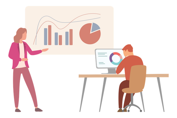 Business people preparing business analytics  Illustration