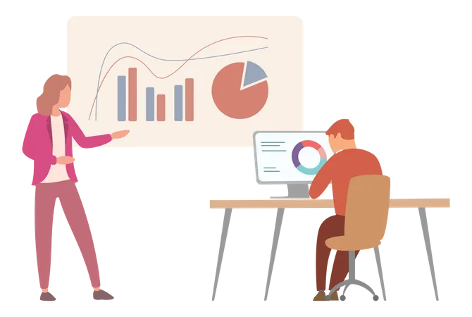 Business people preparing business analytics  Illustration